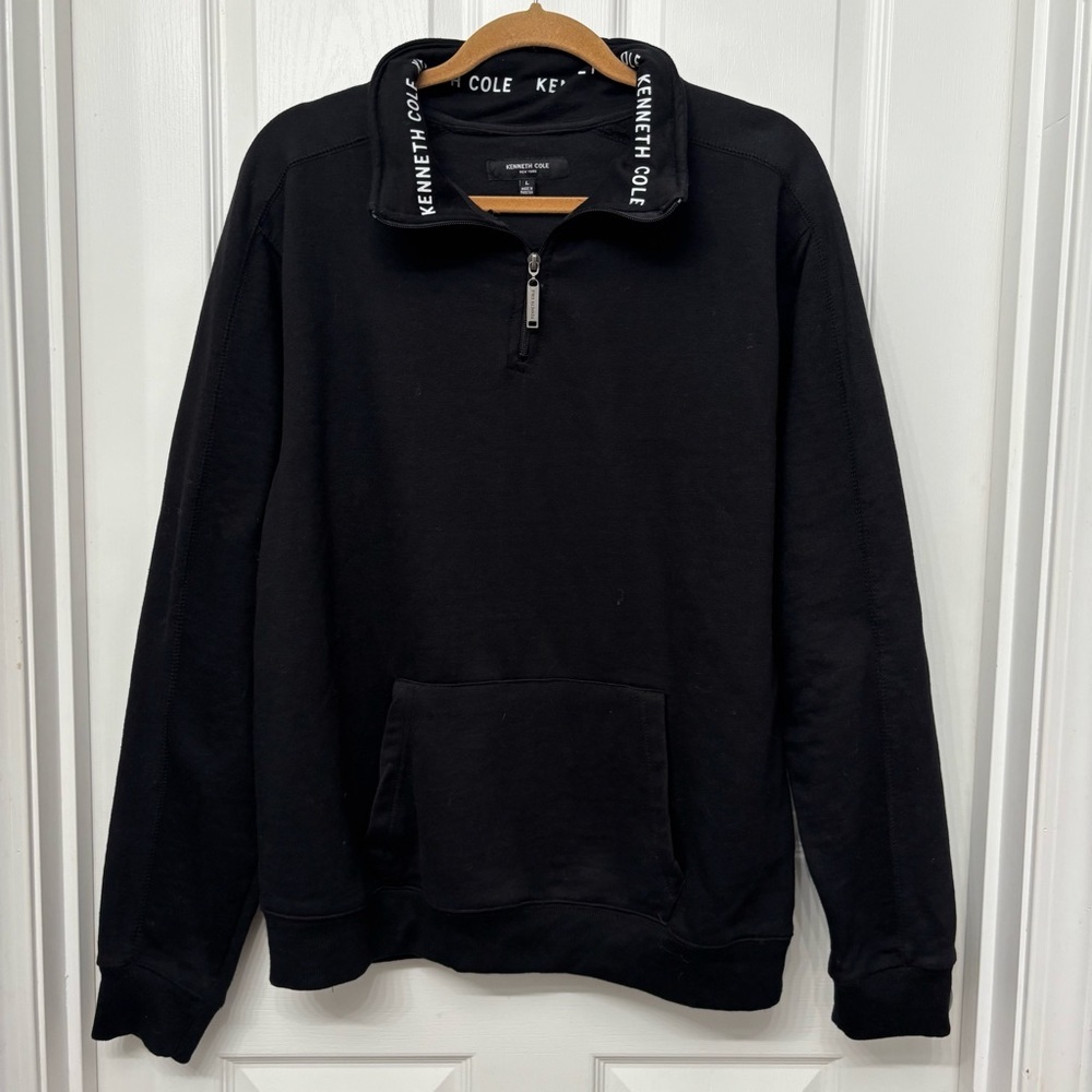 Black Quarter-Zip Sweatshirt | Kenneth Cole Size L
